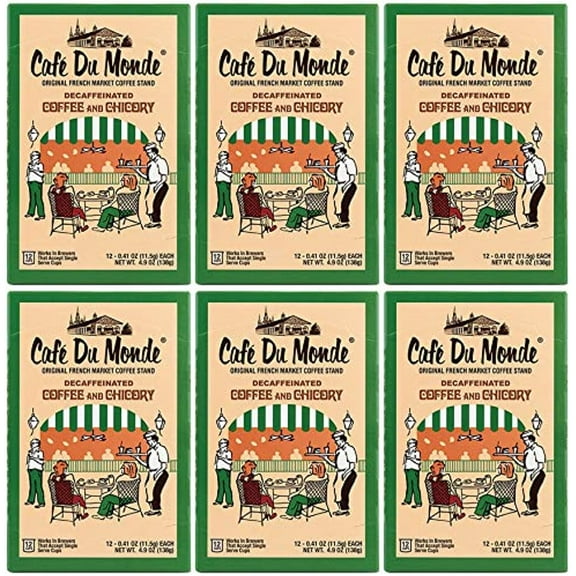 Cafe Du Monde Decaffeinated Coffee And Chicory Single Serve Pods (72 Count)