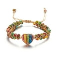 thumbnail image 1 of Fiudx Piedra Natural, Pulsera Cuerda Tejida a Mano En Diseño de Corazón, Pulsera Cuentas de Piedra con Hebilla Elástica, Accesorio de Moda para El Día a Día, Regalo para Mujeres y Niñas, Ligero y Cóm, 1 of 1