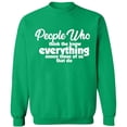 thumbnail image 2 of OXI Crewneck Sweatshirt - People Who Know Everything, Basic Casual Sweatshirts for Men's and Women Fleece Sweatshirt Long Sleeve - Irish Green Small, 2 of 2