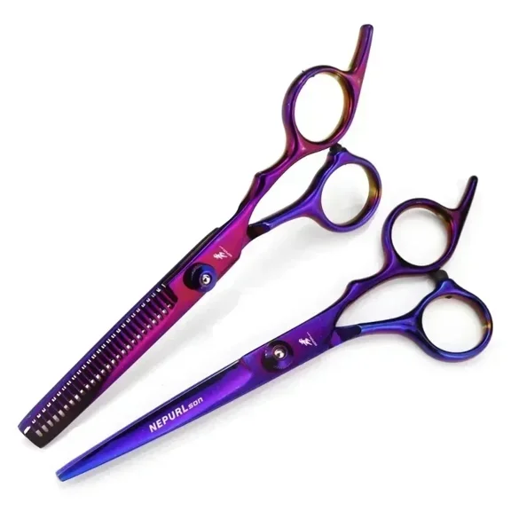 1pcs Tooth clipper Purple  6inch Cut Well Hair Professional Hairdressing Scissors Barber Hair Scissors Thinning Scissors For Hairdresser Hair Styling Tools