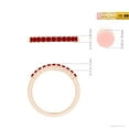 thumbnail image 4 of ANGARA Natural Square Ruby Semi Eternity Classic Wedding Ring in 14K Rose Gold for Women (Size-1.9mm) | July Birthstone Jewelry for Her, 4 of 9
