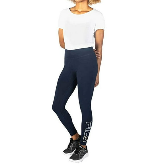 Fila Women's Logo High Waist Cotton Ankle Leggings Peacoat X-Large