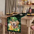 thumbnail image 2 of Table Runners 72 Inches Long Dress Scarves, St Patricks Day Farmhouse Kitchen Table Runner, Coffee Tablerunners, Watercolor Dogs Green Shamrock Plaid 14x72 Inch, 2 of 9