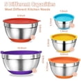 thumbnail image 6 of Mixing Bowls with Airtight Lids Set, 8PCS Stainless Steel Nesting Bowls Set, 3 Grater Attachments & Non-Slip Bottoms, Size 5, 4, 3.5, 2, 1.5QT for Baking & Mixing(Colorful), 6 of 8