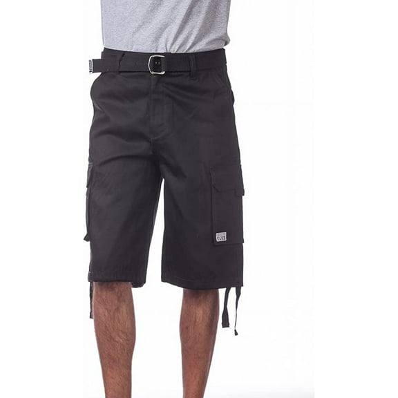 Pro Club Men's Cotton Twill Cargo Shorts with Belt