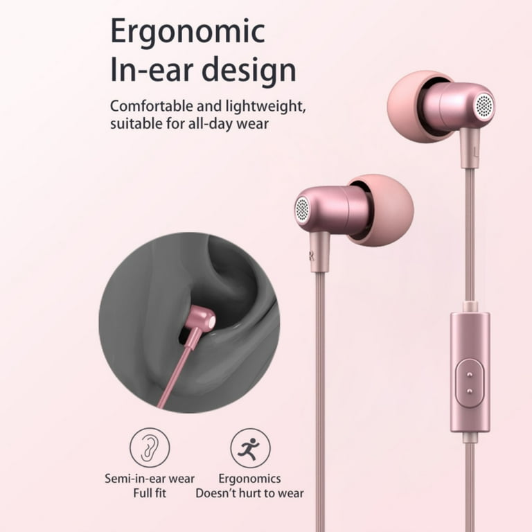 DVKOVI USB C Headphones Best Wired Earbuds Type C Wired Headphones Earbuds Wired in Ear Earphones with Mic Remote to Control Music Phone Calls and