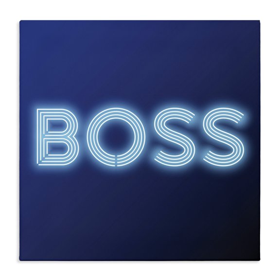 Stupell Industries Contemporary Neon Boss Fashion Modern Words Canvas Art, 17 x 17, by Dawn Vietro