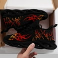 thumbnail image 5 of Coolcustomize Men's Plus Size Punk Rock Sneakers - Lightweight EVA Sole, Black & Orange Flame Skull Design - All-Season Streetwear Shoes for Running, Gym - Urban Fashion, Breathable Fabric Trainers, 5 of 11