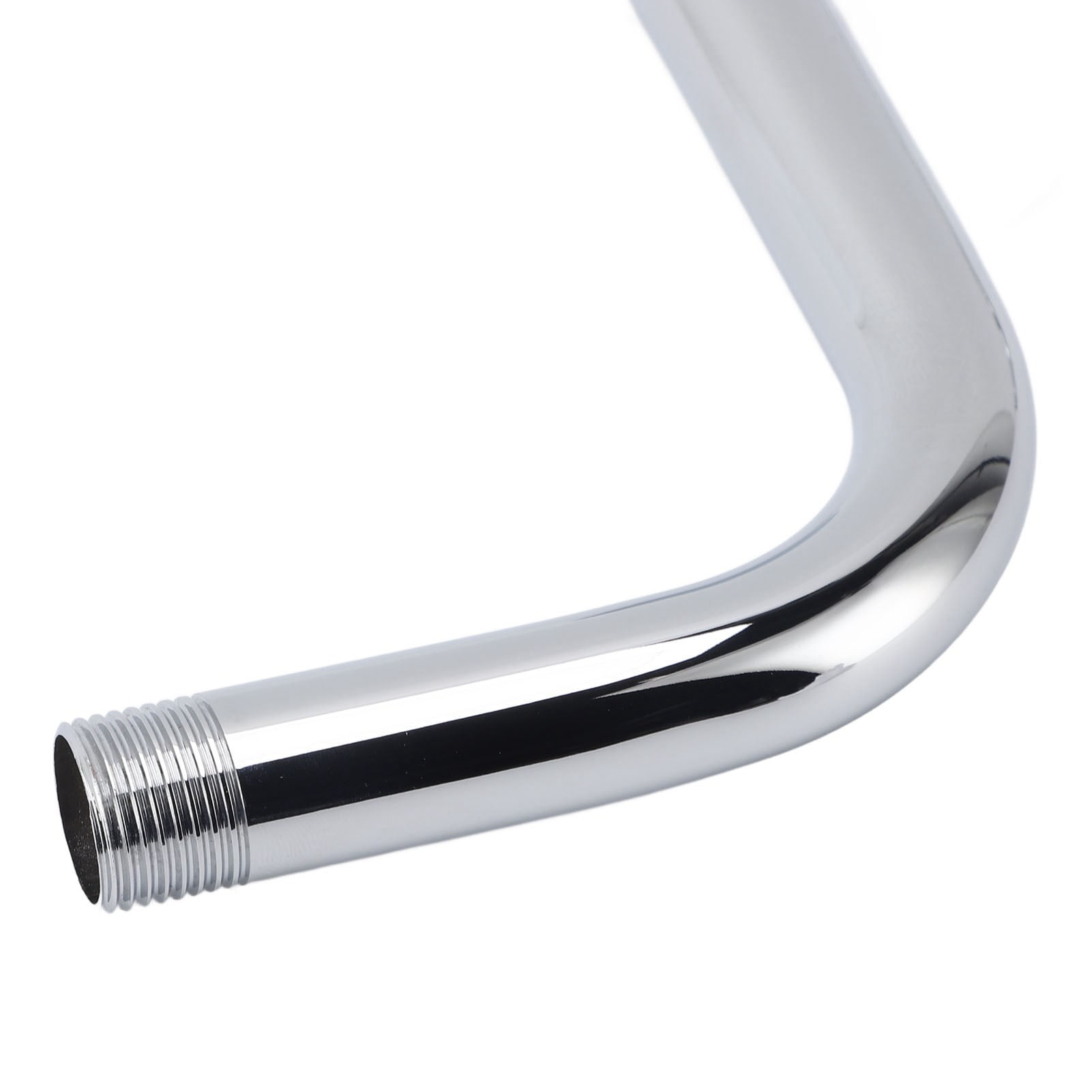 YAHHU S-Shape Shower Arm Stainless Steel Extension Arm with Flange, 17.3 Inches / 44 cm Elevated High-Rise Shower Pipe for Bathroom Rain Showerhead Electroplate Chrome Finish
