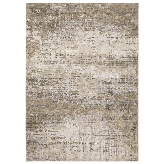 Oriental Weavers Nebulous Area Rug - 001H9 - 2'3" x 7'6" - in Beige/ Gray - Modern Style, Stain Resistant, Family and Pet Friendly , Entryway, Hallway Runner Rug