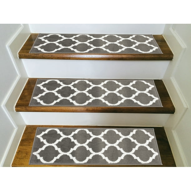 MSRUGS Stair Treads Trellis Collection Contemporary Soft Cozy and