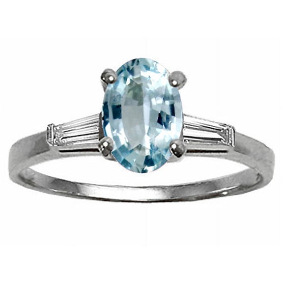 Tommaso Design� Genuine Aquamarine Engagement Ring
