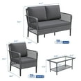 thumbnail image 4 of ELPOSUN 4 Pieces Patio Furniture Set, All-Weather Wicker Outdoor Furniture Set for Porch, Patio Conversation Set for Backyard, Balcony, Gray/Gray, 4 of 4