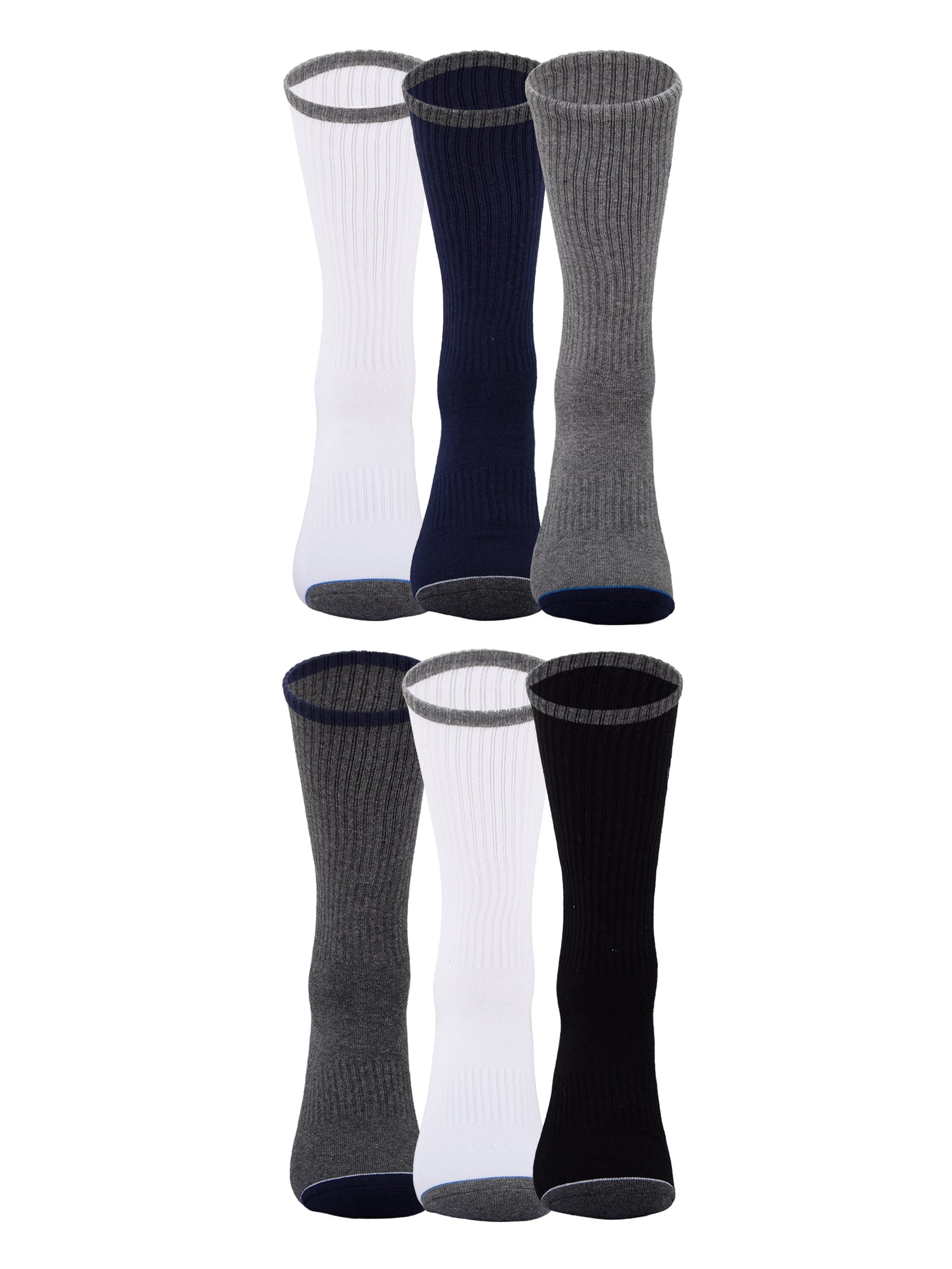 Chaps Athletic Half Cushion Crew 6-Pack Men's, Sock Size 10-13