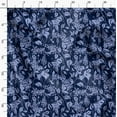 thumbnail image 3 of Soimoi Florals Printed, Japan Crepe SatinFabric, by The Yard 54 Inch Wide, Decorative Sewing Fabric for Dresses Kimonos Gowns, Navy Blue, 3 of 6
