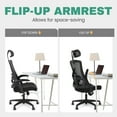 thumbnail image 4 of CELTOSS Ergonomic Office Chair, High Back Flip-Up Armrests Design, Adjustable Mesh Headrest and Lumbar Support, Black, 4 of 6