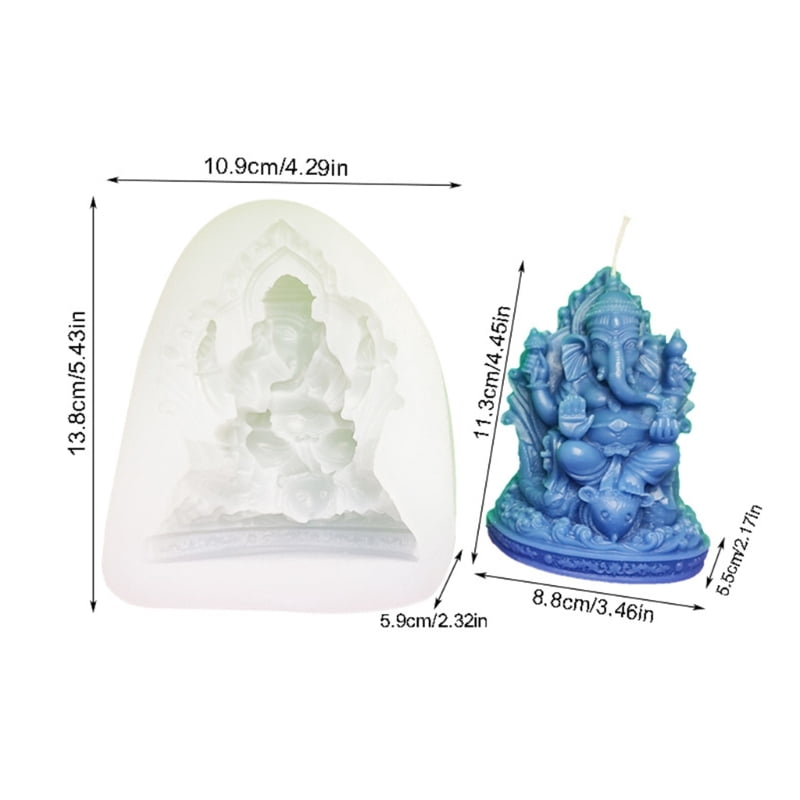 Zecic Elephant Statue Scented Candle Mold Silicone Mold for Candle Making DIY Resin Casting Gypsum Epoxy Mould Decoration