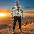 thumbnail image 4 of Men's Upf 50+ Hooded Shirts Long Sleeve Sun Protection Shirts Lightweight Outdoor Fishing Hoodies, 4 of 8