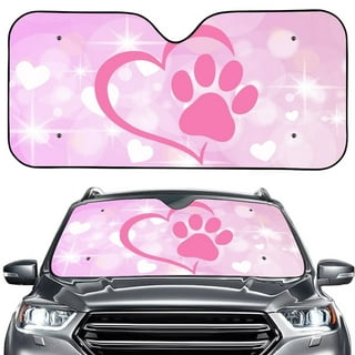  White Pink Ribbon Car Windshield Sun Shade with Steel