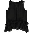 thumbnail image 2 of bar III Blusa de punto con volantes para mujer, negra, mediana, 2 of 2