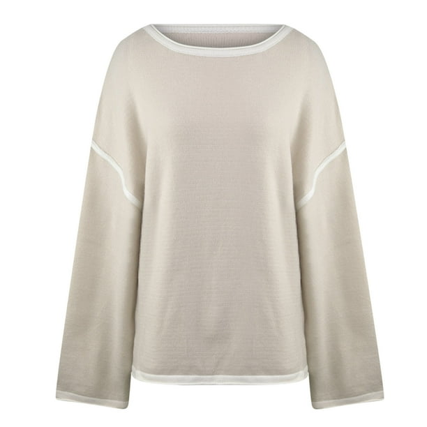 Scoop neck color block sweaters sale