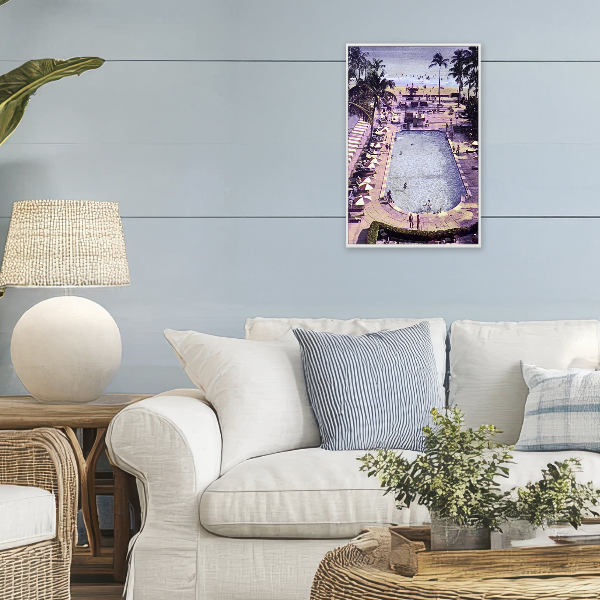 Stupell Industries Vintage Miami Sands White Framed Giclee Art, design by Grotto Studios
