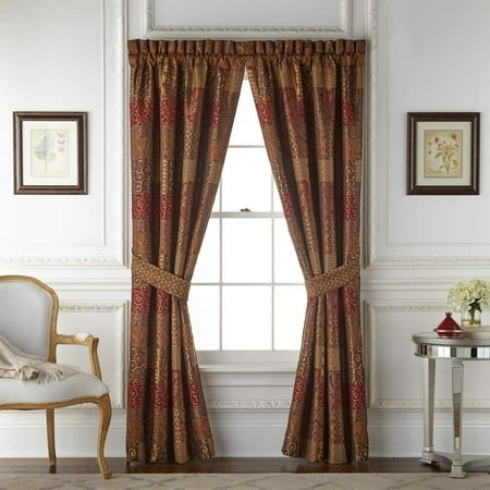 Croscill Galleria 84" Curtain Panel Pair With Red Finish 2A0-401O0-6405/610