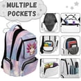 thumbnail image 7 of Bulopur Brown Axolotl Kids Backpack for Girls, Kawaii Print School Bag Lightweight/Breathable/Durable/Waterproof Multi-Pocket Book Bag for Kids 6-12, 7 of 7