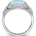 thumbnail image 2 of Sterling Silver Rhodium-Plated Oxidized With Rectangular Larimar Ringsize 8 (Width 2.5 To 5.25) - Jbsp, 2 of 5