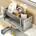 thumbnail image 4 of Stainless Steel Kitchen Sink Sponge and Dishcloth Organizer Rack, Rust-proof Multifunctional Storage for Soap Dispensers and Accessories, Countertop Draining Basket with Hanging Rod 9.1x3.5x3.8in, 4 of 7