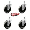thumbnail image 2 of 5 Inch Phenolic Wheel Swivel 12mm Threaded Stem Caster Set Service Caster, 2 of 2