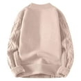 thumbnail image 7 of LNWUY Sweaters for Women Trendy Oversized Pullover Sweater Fall Winter Warm Solid Color Crew Neck Knitted Sweater Tops Yellow XL, 7 of 7