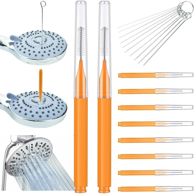 Shower Head Cleaning Brushes, Shower Head Cleaner Needle Pick Small Brush Cleaner Tool Nozzle Build Up Calcium Removal Pin Cleaning Brush for Showerhead Keyboard Pipe Car Washer Small Holes Gap Nozzle