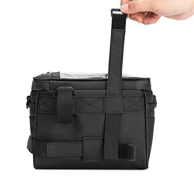 Bike Handle Bag With Transparent Smartphone Pocket, Double Zipper Closure Large Pocket, Suitable For 4.5 6.5 Inch Mobile Phones