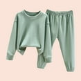 thumbnail image 2 of safuny Clearance Toddler Baby Boys Girls Candy Color Solid Color Leggings Casual Kids Sports Pants Hoodies Set Sweatshirts Playwear Outs Sets Pajamas Trackuits Green 18M, 2 of 3