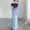 Blue, variant on Women's One-Shoulder Gradient Maxi Dress – Fitted Hip with Back Crisscross Cut-Out Vibrant Party Evening Gown Gray,S