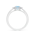 thumbnail image 2 of Angara Natural 0.6 Ct. Aquamarine with Diamond Classic Ring in 14K White Gold for Women (Ring Size: 12), 2 of 9