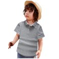thumbnail image 4 of XFHLMJFF T-Shirt Tops For Boys Comfy Short Sleeve Toddler Girls Solid Color Holiday Handsome Tee, 4 of 4