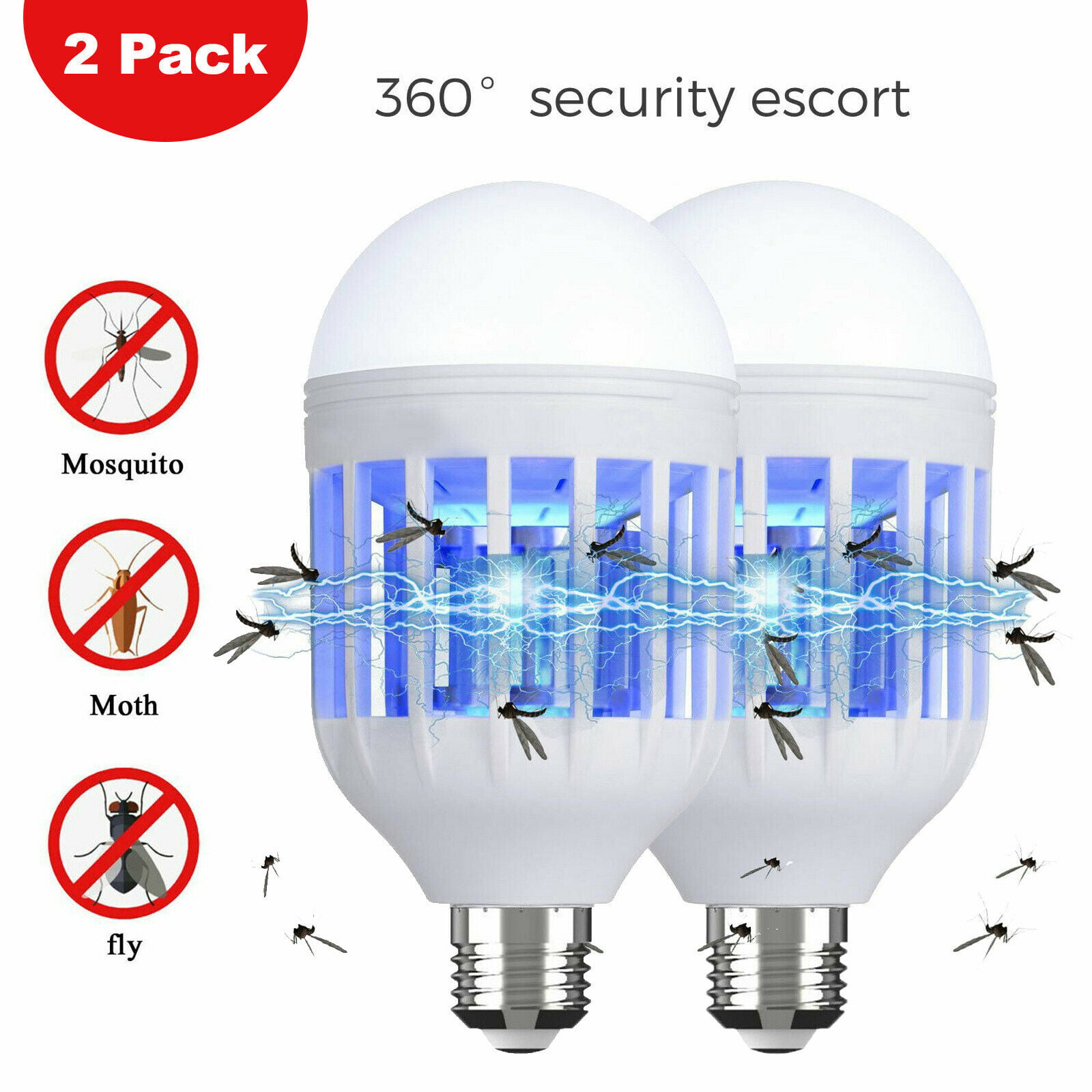 LED Insect Zappers Light Bulb Mosquito Fly Insect Moths Killer Lamp Trap Zapper 