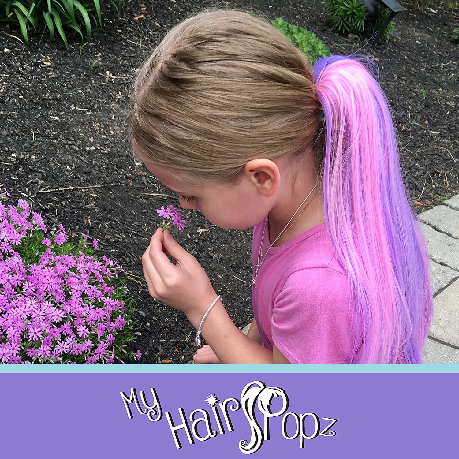 My Hair Popz Colorful Clip-in Hair Extensions for Kids - Rainbow Unicorn Hair Accessories for Girls