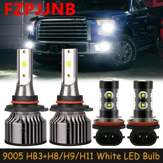 FZPJJNB for Volvo C30 2007-2009 LED Headlights Bulbs High Beam + Fog Light 50W,HB3 (9005)+H8/H9/H11/H16,White,V25,C24