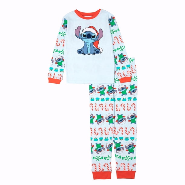 Conjunto de pijama Disney para niños con costuras navideñas de algodón ajustadas