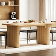 thumbnail image 5 of Tribesigns Modern Dining Table for 6 People, 63-Inch Kitchen Table with Double Robust Pedestal for Dining Room, Natural Wood, 5 of 7