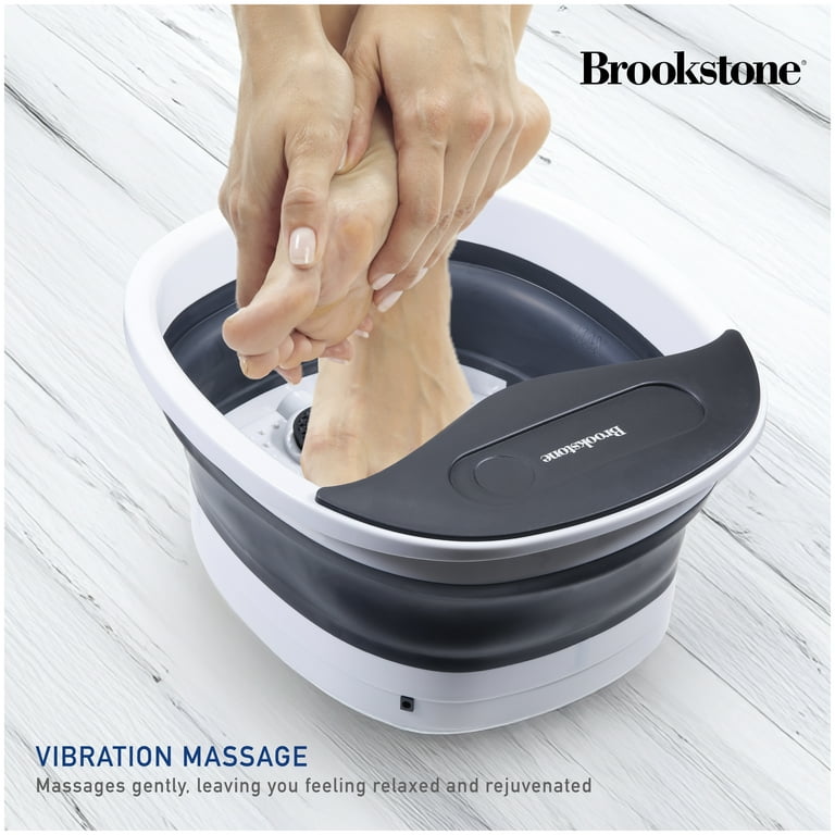 brookstone vibrating foot massager Collapsible Wireless Footbath Spa Massager