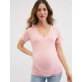 thumbnail image 4 of Motherhood Maternity V-Neck Side Ruched Maternity Tee, 4 of 10