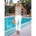 thumbnail image 5 of Womens Summer Knit Sweater Tank Tops Round Neck Crochet Hollow Out Sleeveless Casual Crop Shirt S, 5 of 10