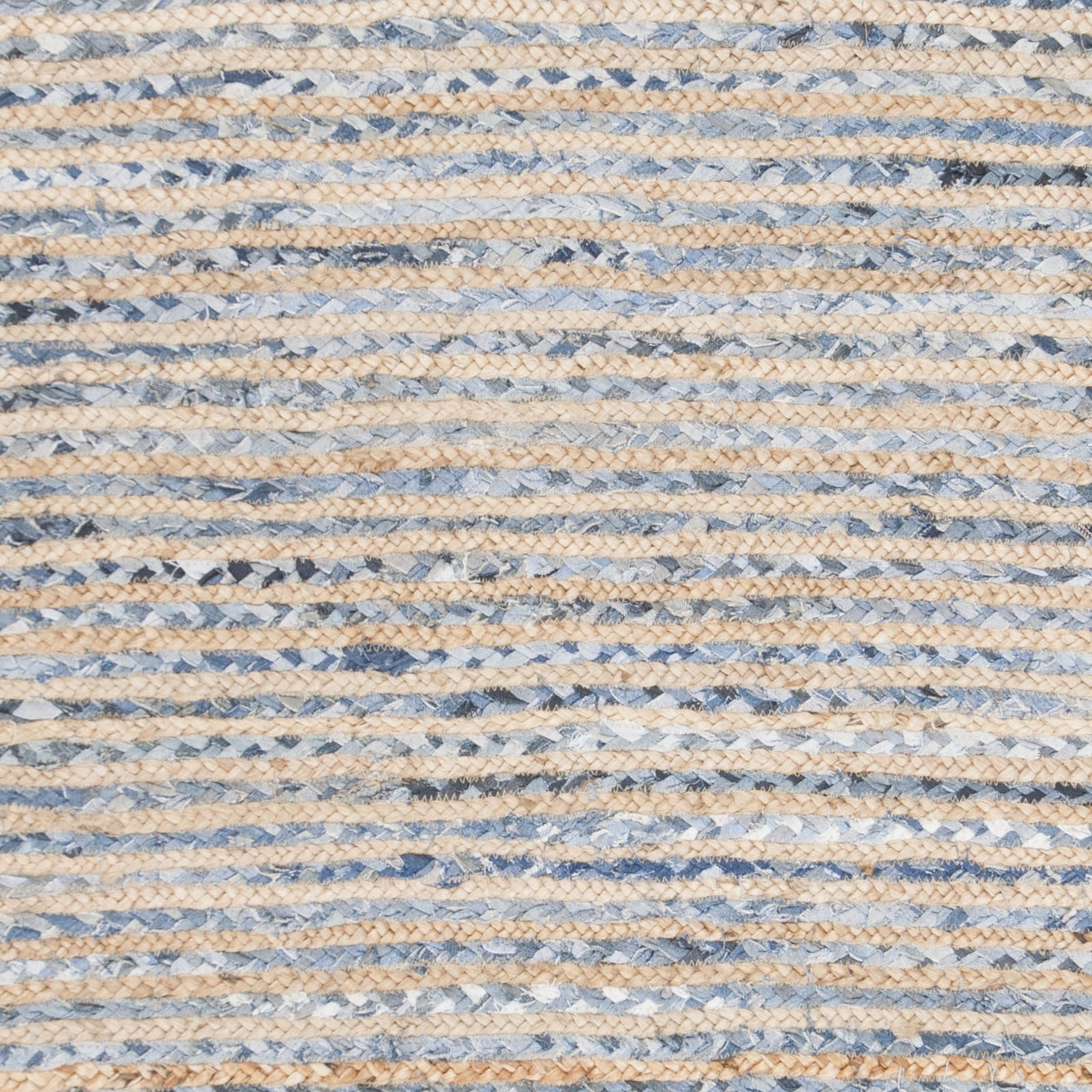 SAFAVIEH Cape Cod Andrina Braided Striped Jute Area Rug, 8' x 10', Natural/Blue
