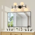 thumbnail image 4 of Kyrid Vanity Light Fixture 5 Lights (up3+down2) Wall Mounted Mirror Bathroom Wall Lamps with Frosted Glass Shade, 4 of 7