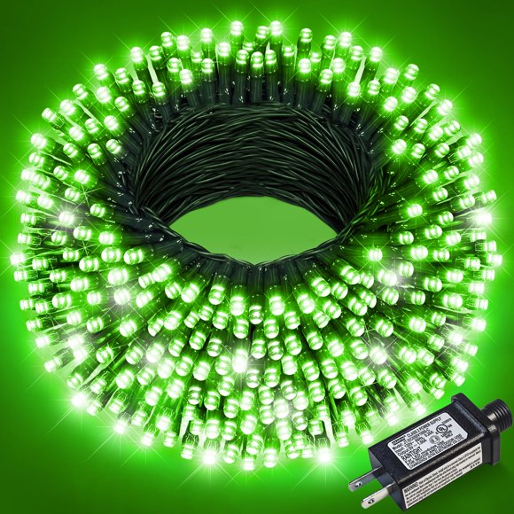 Guirnalda de luces navideñas Nielfoi, 30 m, 300 LED, verde, 8 modos