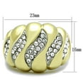 thumbnail image 2 of Womens Gold Rings Two-Tone IP Gold (Ion Plating) Stainless Steel Ring with Top Grade Crystal in Clear TK1559, 2 of 4